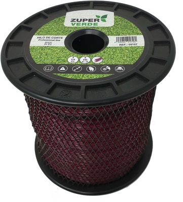 Hilo Desbrozadora Profesional Zuperverde Nylon Estrella 3mmx195m Granate